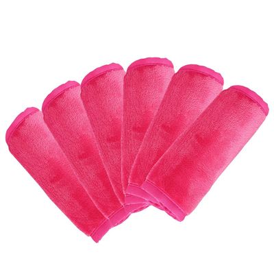 6 Pack Makeup Remover Cloth Clean Towels Reusable for Daily Use Facial Microfiber Cleansing Towel Suitable for Sensitive Skin (16x8in, Rose Red)
