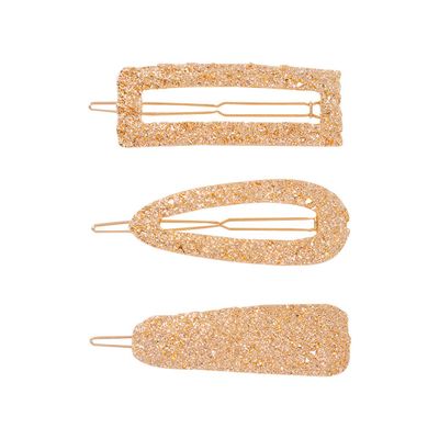 3 Pcs Geometric Metal Alloy Hair Pins Hair Women Styling Jewelry Simple Gold Barrettes Hair Clip Fashion Ladies Hair Accessories