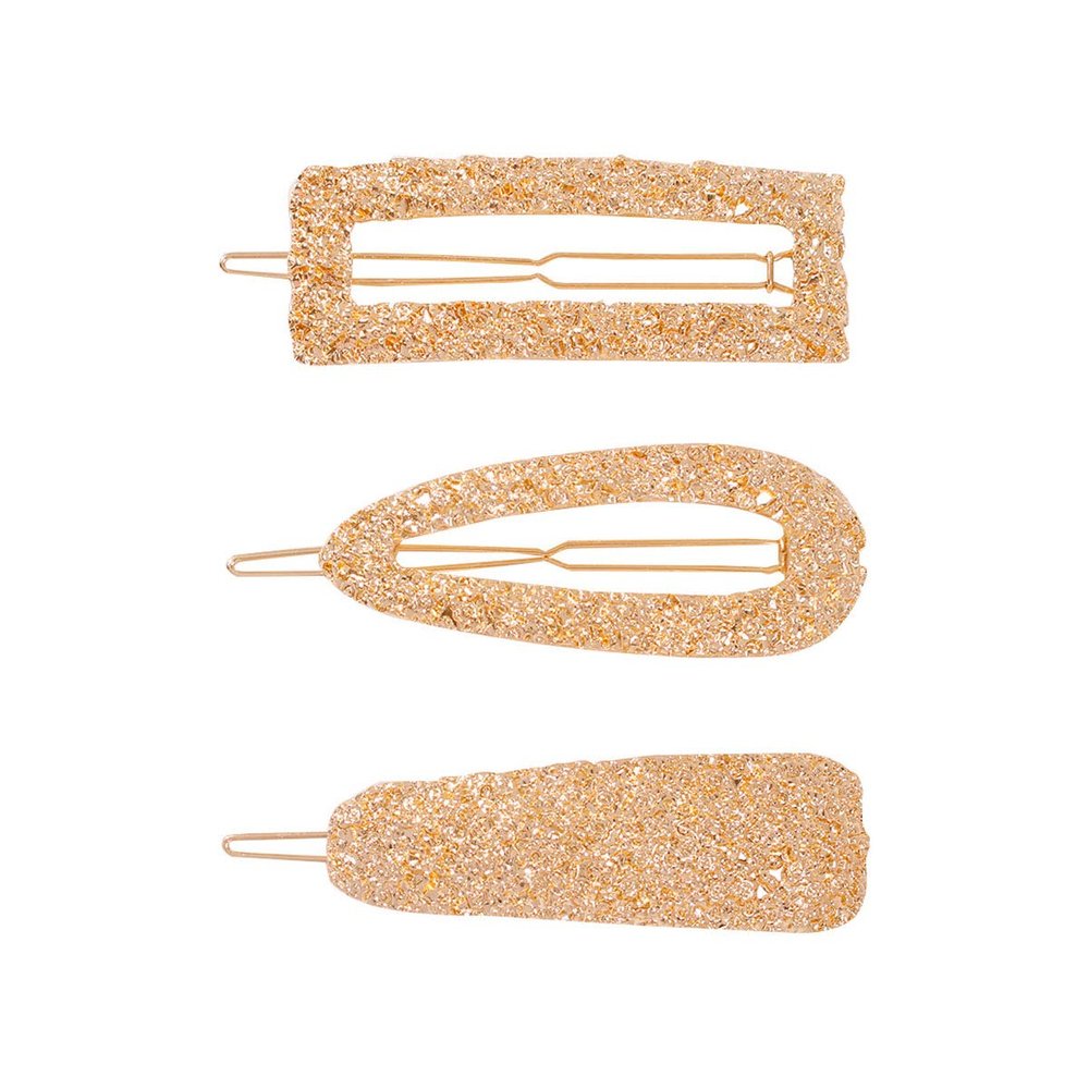 3 Pcs Geometric Metal Alloy Hair Pins Hair Women Styling Jewelry Simple Gold Barrettes Hair Clip Fashion Ladies Hair Accessories