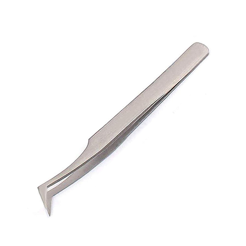 AAProTools Eyelash Extension Tweezers for Volume Lashes Professional Precision Stainless Steel Mega Curved L Angled Tips Flat Lashing Tweezer Tools for Individual Eye Lash Extensions 3d Fan Supplies