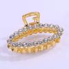2 Pcs Geometric Metal Claw Clip Hair Pins Rhinestone Alloy Gripper Hair Clip Women Perfect Hair Accessories view 3