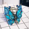 Women Lady Elegant Butterfly Hairpin Fancy Rhinestones Claw Clip Jaw Clips Vintage Chic Crystal Hair Catch Hair Accessories (Blue) view 3