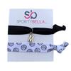 Personalized Volleyball Hair Ties with Letter Charm, Hair Accessories, Volleyball Hair Ties, No Crease Hair Elastics Set, Perfect Gift for Girl Volleyball Players view 1