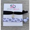 Personalized Volleyball Hair Ties with Letter Charm, Hair Accessories, Volleyball Hair Ties, No Crease Hair Elastics Set, Perfect Gift for Girl Volleyball Players view 2