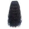 LesafeV V-Shape Water Wavy Hair Extension One Piece Clip in 3/4 Half Wig Black view 1