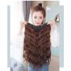LesafeV V-Shape Water Wavy Hair Extension One Piece Clip in 3/4 Half Wig Black view 3