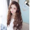 LesafeV V-Shape Water Wavy Hair Extension One Piece Clip in 3/4 Half Wig Black view 4
