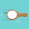 1 Piece Mini Portable Wood Makeup Mirror Handmade Portable Handle Round Cosmetic Mirror with Single Handle Personal Vanity Cosmetic Wooden Handheld Mirror, 7.1x 13.5cm view 3
