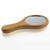 1 Piece Mini Portable Wood Makeup Mirror Handmade Portable Handle Round Cosmetic Mirror with Single Handle Personal Vanity Cosmetic Wooden Handheld Mirror, 7.1x 13.5cm view 4