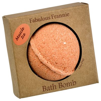 Fabulous Frannie Muscle Ice Natural, Handmade Bath Bomb, Rich in Essential Oil, Epsom Salt, Coconut Oil, Witch Hazel, Moisturize Skin, 2.5oz (Pack of 1)