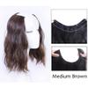 LesafeV Medium Length 12" Wavy U-Shape Part Half Wig One Piece Clip in Hair Extension Medium Brown view 2