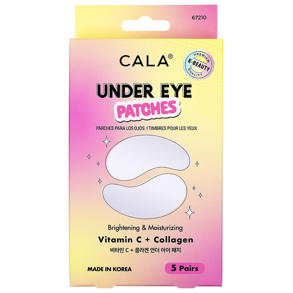 CALA Vitamin C & Collagen Under Eye Patches Hydrate, Firm & Rejuvenate for Radiant Eyes, Reduce Puffiness & Fine Lines, 5 Pairs for All Skin Types