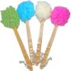 4 Pack Shower Loofah Body & Back Scrubber - Exfoliating Loofah luffa loofa Bath Brush On a Stick - with Long Wooden Handle Back Brush for Men & Women - Easy Reach Body Wash & Lotion Applicator view 1