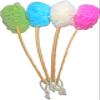 4 Pack Shower Loofah Body & Back Scrubber - Exfoliating Loofah luffa loofa Bath Brush On a Stick - with Long Wooden Handle Back Brush for Men & Women - Easy Reach Body Wash & Lotion Applicator view 3