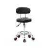 Lovinland Rolling Stool Drafting Chair with Back Rest Salon Spa Stool Swivel Chair Tattoo Massage Stool with PU Leather Cushion (Black) view 1