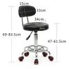 Lovinland Rolling Stool Drafting Chair with Back Rest Salon Spa Stool Swivel Chair Tattoo Massage Stool with PU Leather Cushion (Black) view 2