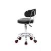 Lovinland Rolling Stool Drafting Chair with Back Rest Salon Spa Stool Swivel Chair Tattoo Massage Stool with PU Leather Cushion (Black) view 3