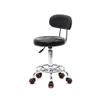 Lovinland Rolling Stool Drafting Chair with Back Rest Salon Spa Stool Swivel Chair Tattoo Massage Stool with PU Leather Cushion (Black) view 4