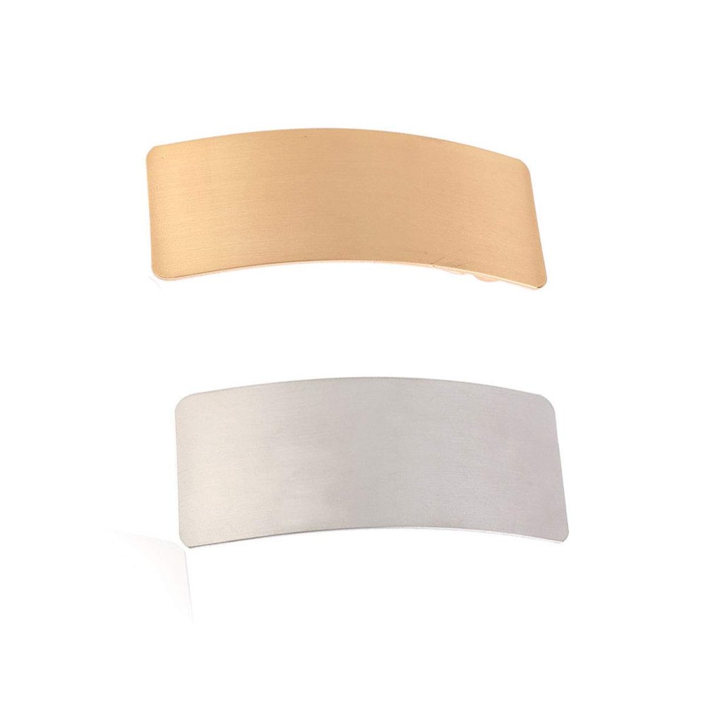 2 Pcs Fashion Metal Hair Clip Wide Side Rectangular Glossy Brushed Spring Clip Hairpins Women Hair Accessories