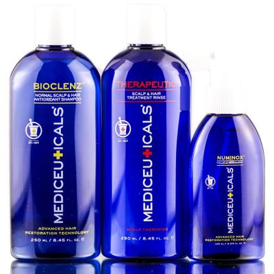 Mediceuticals Normal or Dry Scalp Kit for Men, Includes Shampoo, Conditioner, and Numinox Follicle Revitalizer - Advanced Hair Restoration Technology, 4 Piece Set