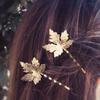 4PCS Gold Metal Leaf Hair Clips Bobby Pin Women Hair Pins Hair Clamps Wedding Party Hair Styling Accessories (C#) view 4