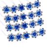 20 Pcs Fashion Alloy Rhinestone Crystal Hair Clip Pins Rose Flower Hair Comb Wedding Bride Bridesmaid Woman Hairpin Shining Hair Accessories (Royal Blue) view 1