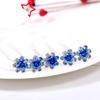 20 Pcs Fashion Alloy Rhinestone Crystal Hair Clip Pins Rose Flower Hair Comb Wedding Bride Bridesmaid Woman Hairpin Shining Hair Accessories (Royal Blue) view 2