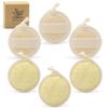 Exfoliating Loofah Sponge Pads Face loofa Brush 6 Pack 3.15 inches Made of 100% Natural Luffa Body and Facial Scrub Pad Personal Care Close Skin for Men and Women for Bath Spa and Shower view 1