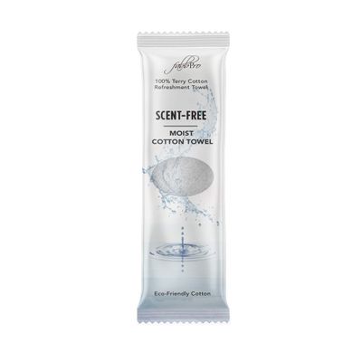 FabbPro Oshibori Moist Terry Cotton Refreshment Towels (25 Pack, 8 x 8 Inches) - White Pre-moistened Towels to Use Hot or Cold (Unscented)