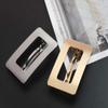 Set of 2 Simple French Hair Barrettes Spring Hair Clip Women Metal Gold and Silver Hairpins Hair Jewelry (Rectangle) view 2