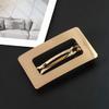 Set of 2 Simple French Hair Barrettes Spring Hair Clip Women Metal Gold and Silver Hairpins Hair Jewelry (Rectangle) view 3