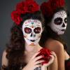 12 Sheets Halloween Face Tattoos Day of the Dead Face Sugar Skull Tattoos, Including 6 Large Sheets Halloween Sugar Skull Temporary Face Tattoos view 2