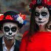 12 Sheets Halloween Face Tattoos Day of the Dead Face Sugar Skull Tattoos, Including 6 Large Sheets Halloween Sugar Skull Temporary Face Tattoos view 3