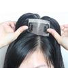 10"14cm hair topper hair piece clip in hair toppers Real human hair hairpiece Mono and PU for white and thin hair for Women Light brown(Free Part 16inch) view 3