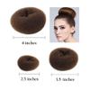 20 Pcs Black Stretch Hair Ties Ponytail Women Lady Hair Ropes with 3 Piece Donut Hair Bun Maker Hair Accessories (Black+Brown) view 2