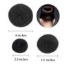 20 Pcs Black Stretch Hair Ties Ponytail Women Lady Hair Ropes with 3 Piece Donut Hair Bun Maker Hair Accessories (Black) view 2