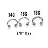 10PCS Horseshoe Septum Piercing Kit for Nostril Piercing 14G 16G 18G 3/8" Nose Ring Hoop Circular Barbell Septum Jewelry, Piercing Needle, Piercing Aftercare Solution, Forceps Clamp Tool Kit view 2