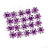 20 Pcs Fashion Alloy Rhinestone Crystal Hair Clip Pins Rose Flower Hair Comb Wedding Bride Bridesmaid Woman Hairpin Shining Hair Accessories (Purple) view 1