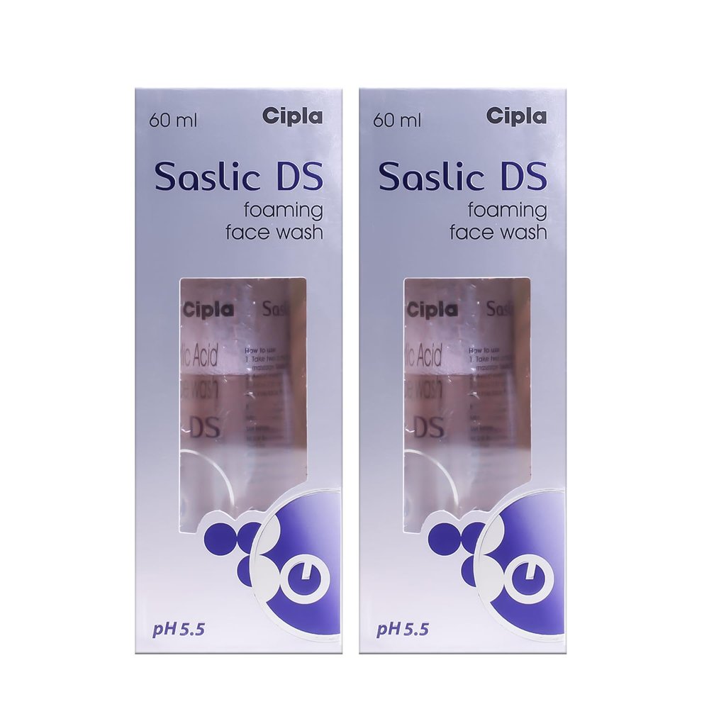 Cipla Sas_lic DS Foaming Face Wash (60ml) (pack of 2)