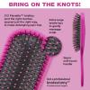 The Knot Dr. hair brush by Conair - Detangling hair brush - Removes Knots and Tangles in wet or dry Hair - hair brushes for women - Pink view 2