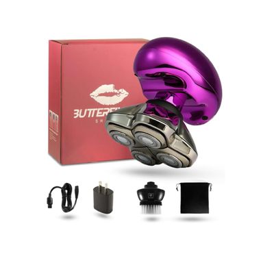 Skull Shaver Butterfly Kiss PRO - Women's Electric Shaver for Bikini Line, Legs & Body - Wet & Dry Use - Ergonomic, Hypoallergenic Blades - 60 Minutes Cordless Use - Purple