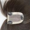 10"14cm hair topper hair piece clip in hair toppers Real human hair hairpiece Mono and PU for white and thin hair for Women Light brown(Free Part 12 inch) view 2