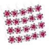 20 Pcs Fashion Alloy Rhinestone Crystal Hair Clip Pins Rose Flower Hair Comb Wedding Bride Bridesmaid Woman Hairpin Shining Hair Accessories (Pink) view 1