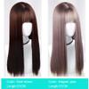Drasawee Synthetic Wispy Fringe Medium Long Straight Human Hair Wig For Girls 65cm Gold view 3