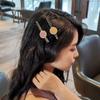 2 Pcs Shiny Rhinestone Crystal Round Shape Side Clip Hair Clip Simple Alloy Duckbill Clip Hairpins Barrettes Woman Headwear Hair Accessories view 2