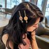 2 Pcs Shiny Rhinestone Crystal Round Shape Side Clip Hair Clip Simple Alloy Duckbill Clip Hairpins Barrettes Woman Headwear Hair Accessories view 3