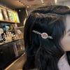 2 Pcs Shiny Rhinestone Crystal Round Shape Side Clip Hair Clip Simple Alloy Duckbill Clip Hairpins Barrettes Woman Headwear Hair Accessories view 4