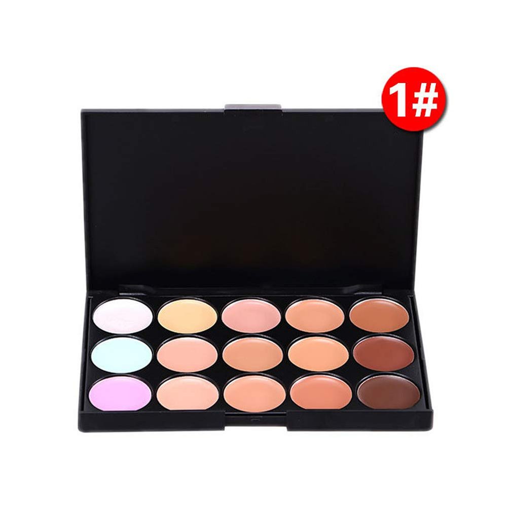 Magik 15 Colors Professional Foundation Base Concealer Cover Repair Highlight Highlighter Contour Cream Palette (#1)