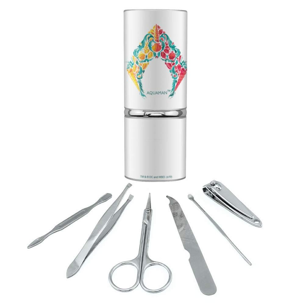 Aquaman Movie Aquaman Sea Shells Logo Stainless Steel Manicure Pedicure Grooming Beauty Care Travel Kit