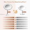 Brightown 10x Magnifying Mirror with Light, Flexible Gooseneck Make up Mirror with Lights and Magnification, Battery Operated Cordless with Suction Cups for Wall Bathroom view 2